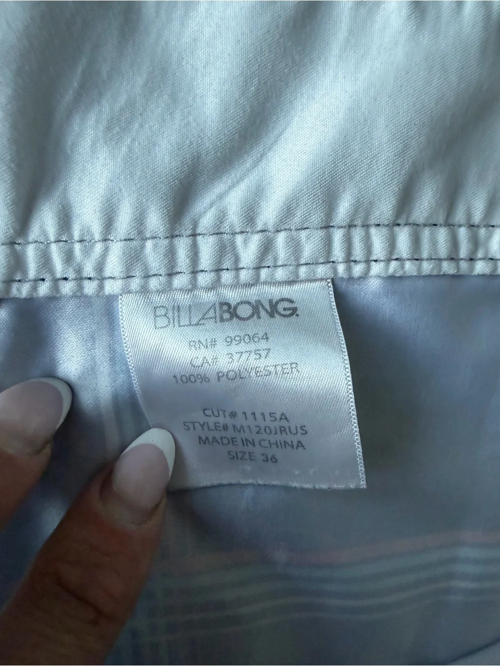 Billabong M120JRUS Men's 36 Navy Plaid Boardshorts Y2K Surf Cargo Swim